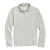 Long Sleeve Herringbone Polo - Light Gray