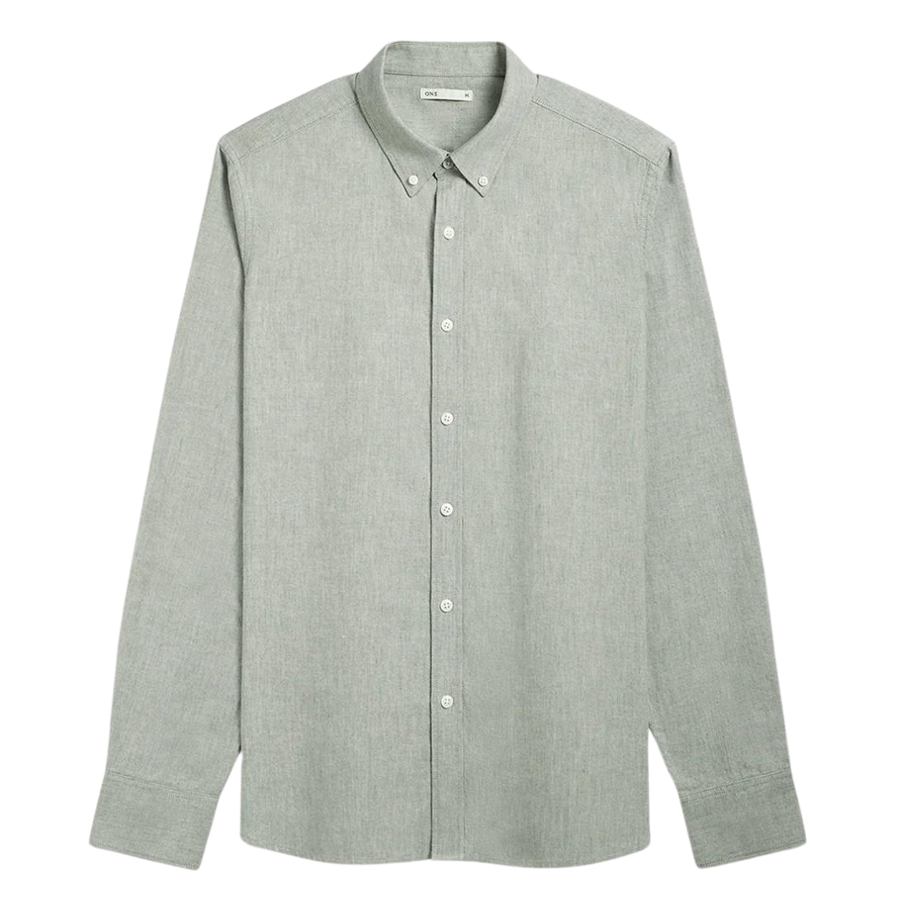 Fulton Heather Oxford Shirt - Moss Green