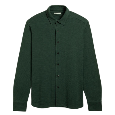 Darcy Slub Waffle Shirt - Dark Green