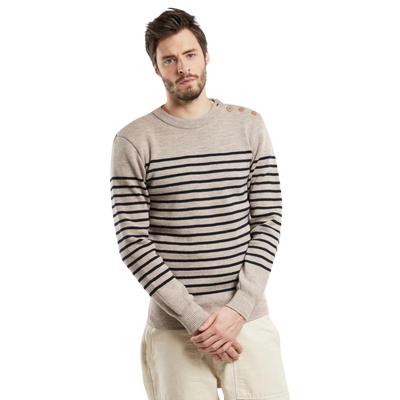 Molène Striped Sweater - Sandstone w/ Navy Stripes