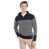 Heritage Quarter Zip - Navy w/ Sandstone Stripe