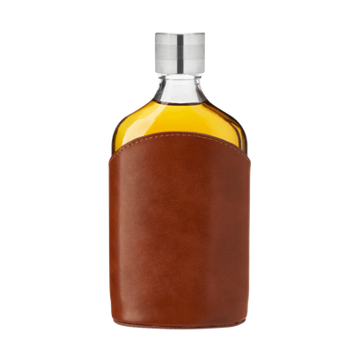 Admiral Parker Leather Wrapped Glass Flask