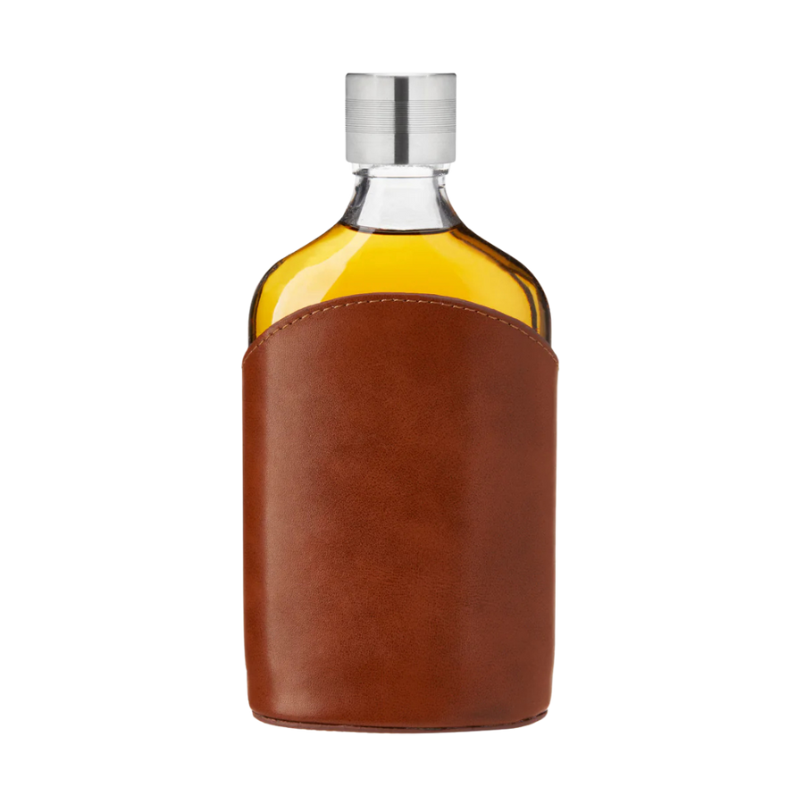 Admiral Parker Leather Wrapped Glass Flask