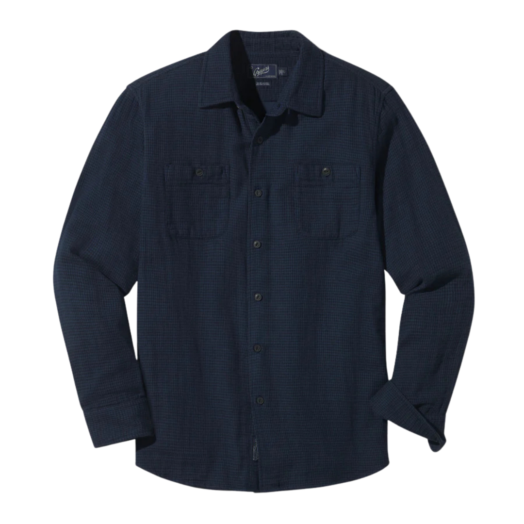 Houndstooth Double Cloth Workshirt - Sky Captain Navy
