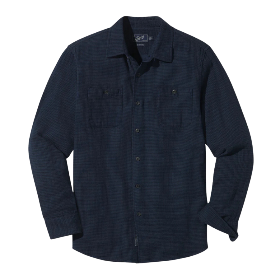 Houndstooth Double Cloth Workshirt - Sky Captain Navy