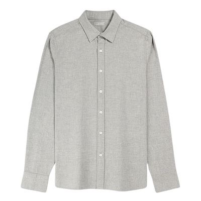 Arik Flannel Dobby Shirt - Light Grey