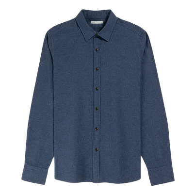 Arik Flannel Dobby Shirt - Dark Blue