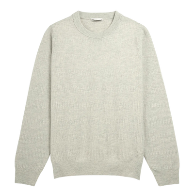 Dante Crew Jacquard Sweater - Stone Heather