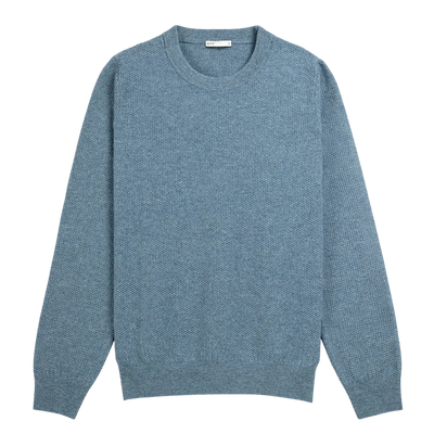 Dante Crew Jacquard Sweater - China Blue