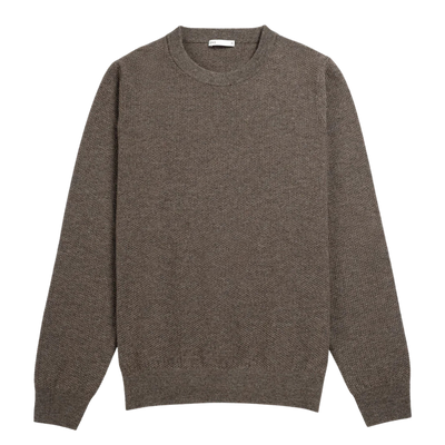 Dante Crew Jacquard Sweater - Chocolate Heather