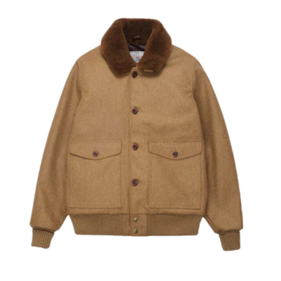 Winston Jacket w/ Mouton Collar - Dark Tan & Mahogany