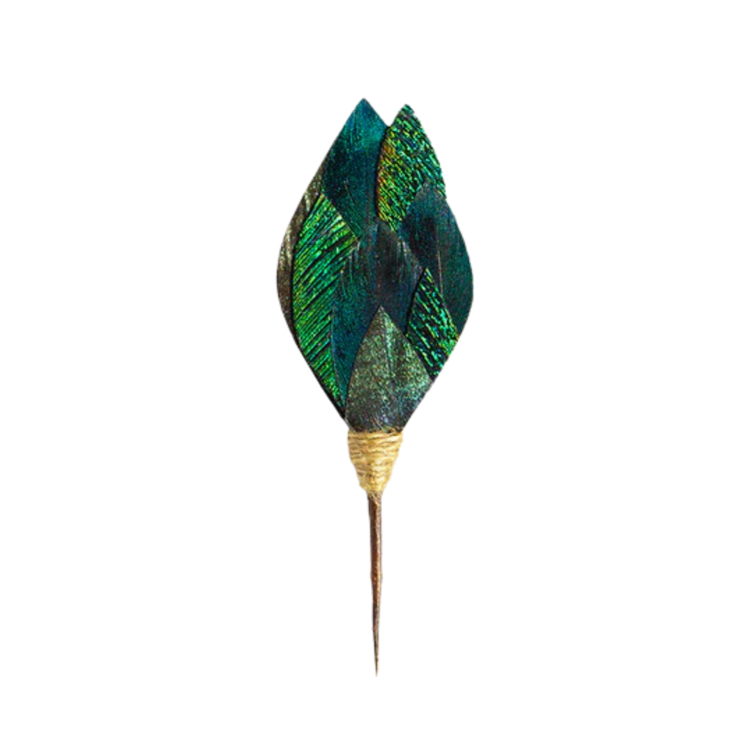 Ol' Main Lapel Pin - Rooster & Peacock Feathers