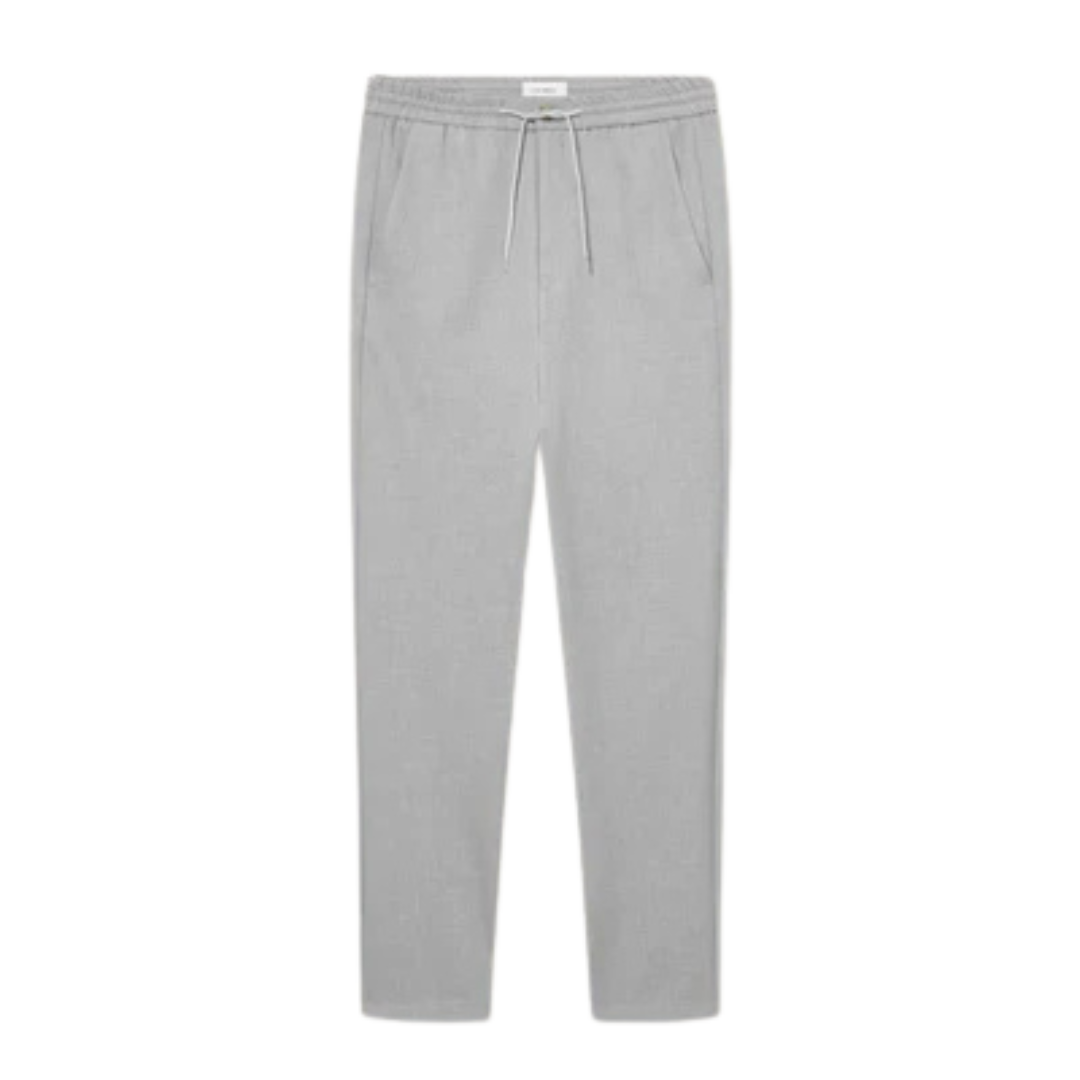 Como Tapered Drawstring Pants - Light Gray Melange