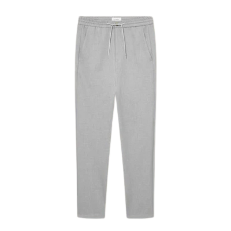 Como Tapered Drawstring Pants - Light Gray Melange