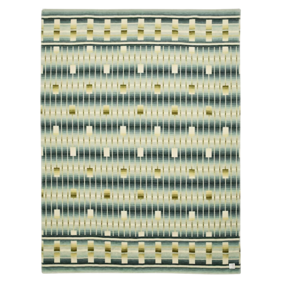 Filson Cotton Blanket - Green & Tan Geometric Ombre
