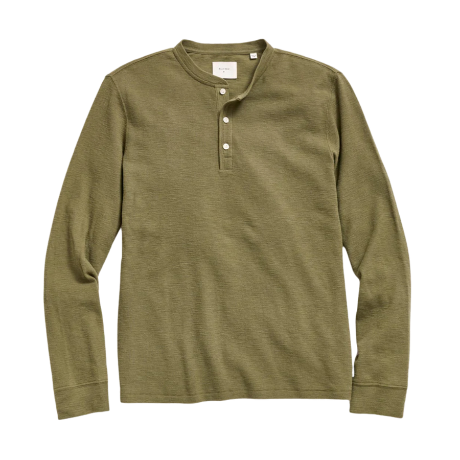Slub Tuck Henley - Lichen Green