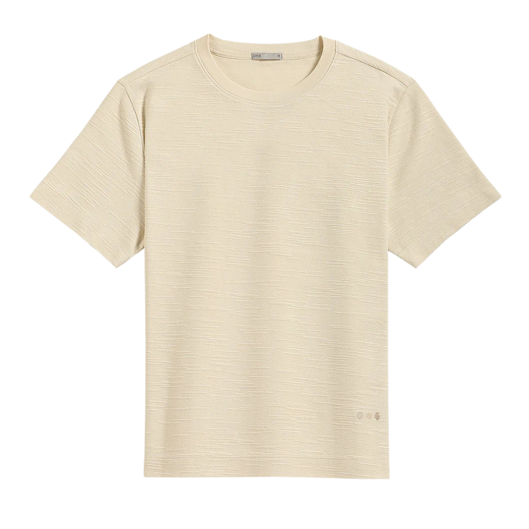 Baseile Slub Jacquard Tee - Birch