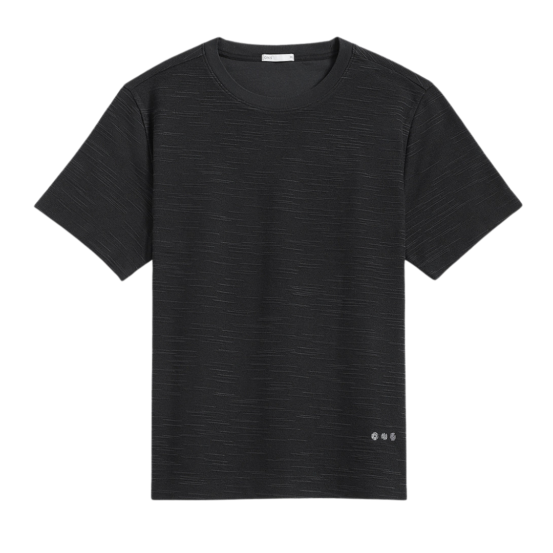 Baseile Slub Jacquard Tee - Black