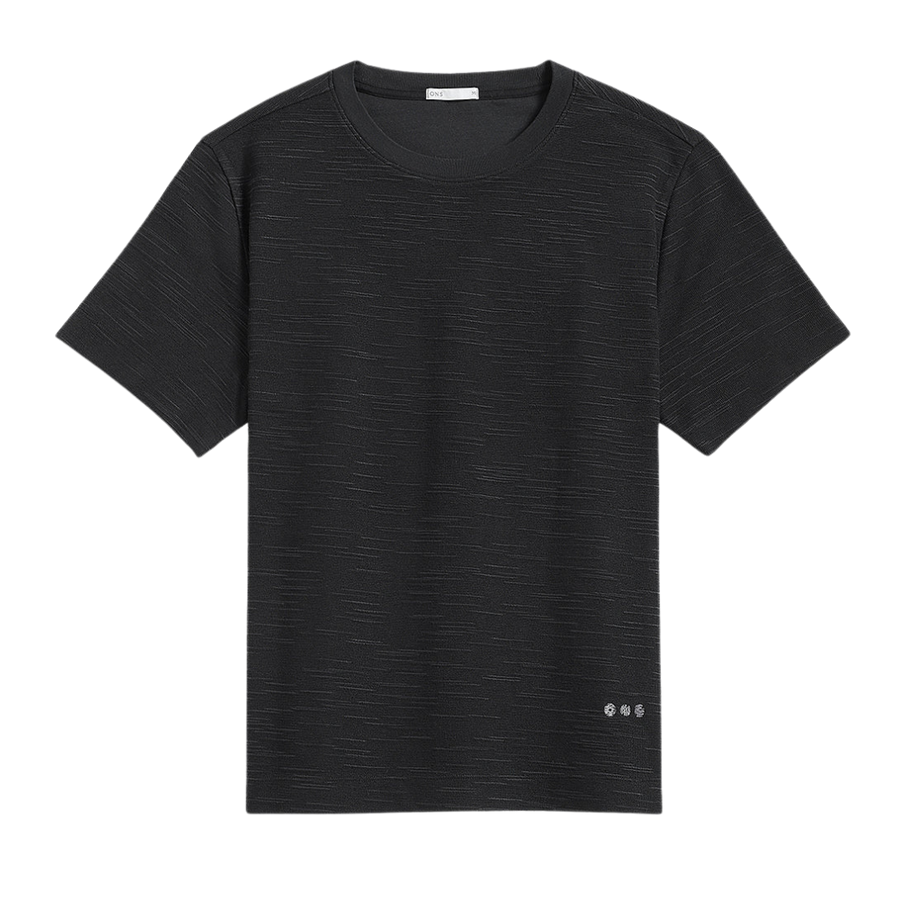 Baseile Slub Jacquard Tee - Black
