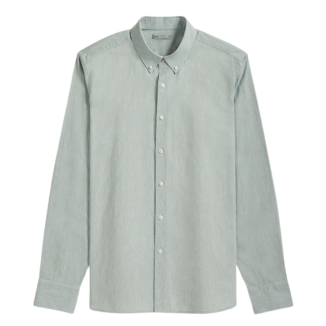 Fulton Cotton Linen Shirt - Light Blue