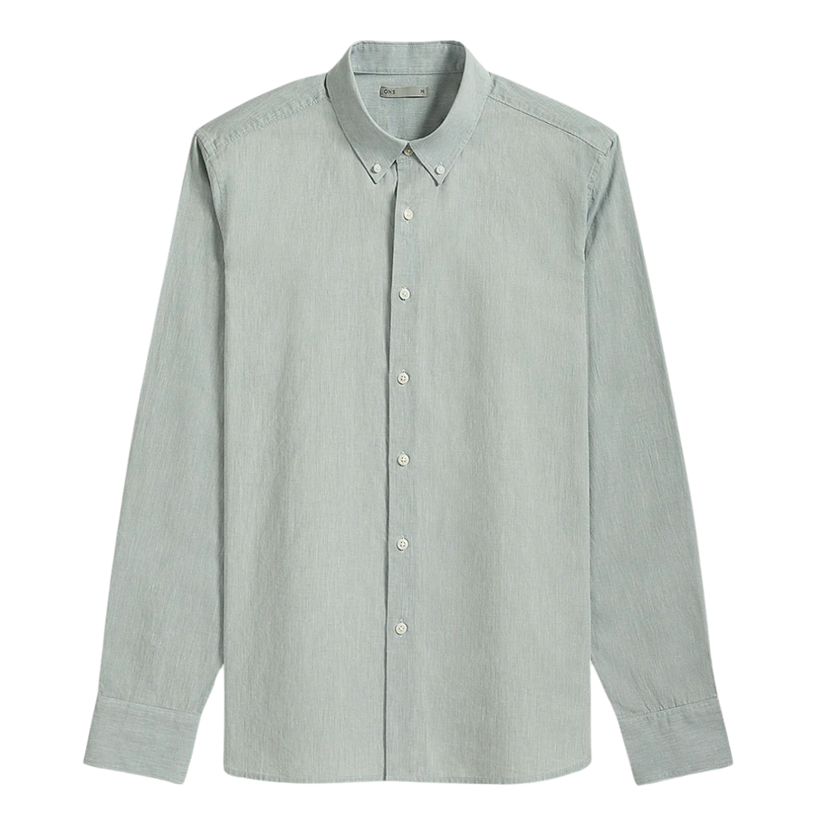 Fulton Cotton Linen Shirt - Light Blue