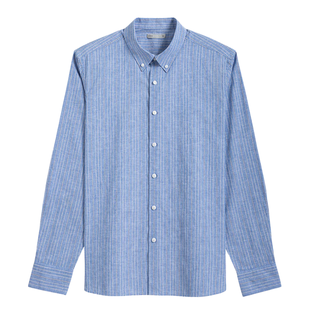 Fulton Stripe Shirt - Mid Blue