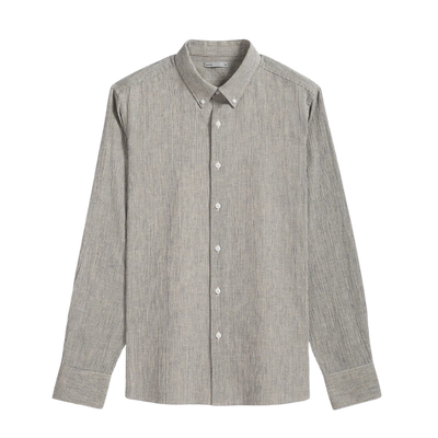 Fulton Pinstripe Shirt - Navy & Off White