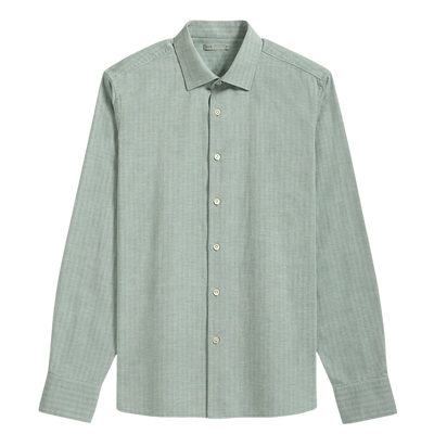 Adrian Heather Herringbone Shirt - Lead