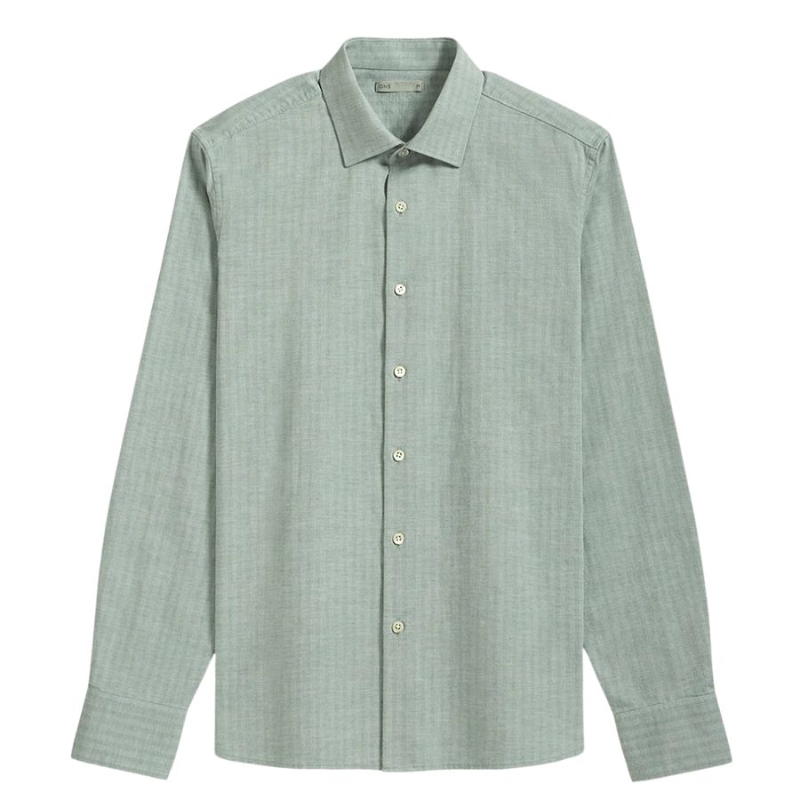 Adrian Heather Herringbone Shirt - Lead