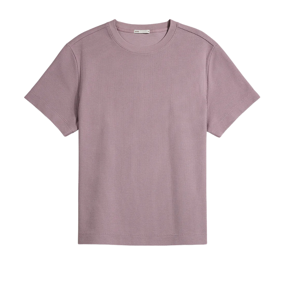 Baseile Pique Waffle Tee - Dusty Purple