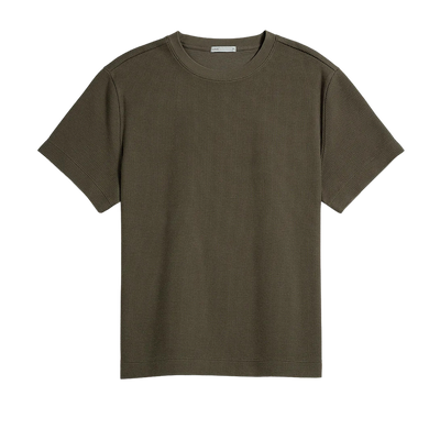 Baseile Pique Waffle Tee - Tarmac Brown