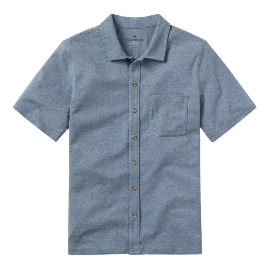 Puremeso Short Sleeve Weekend Button Down - Lake Blue