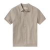 Waffle Stitch Button Up - Flax