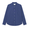 Kent Stripe Peached Poplin Shirt - Blueprint & White