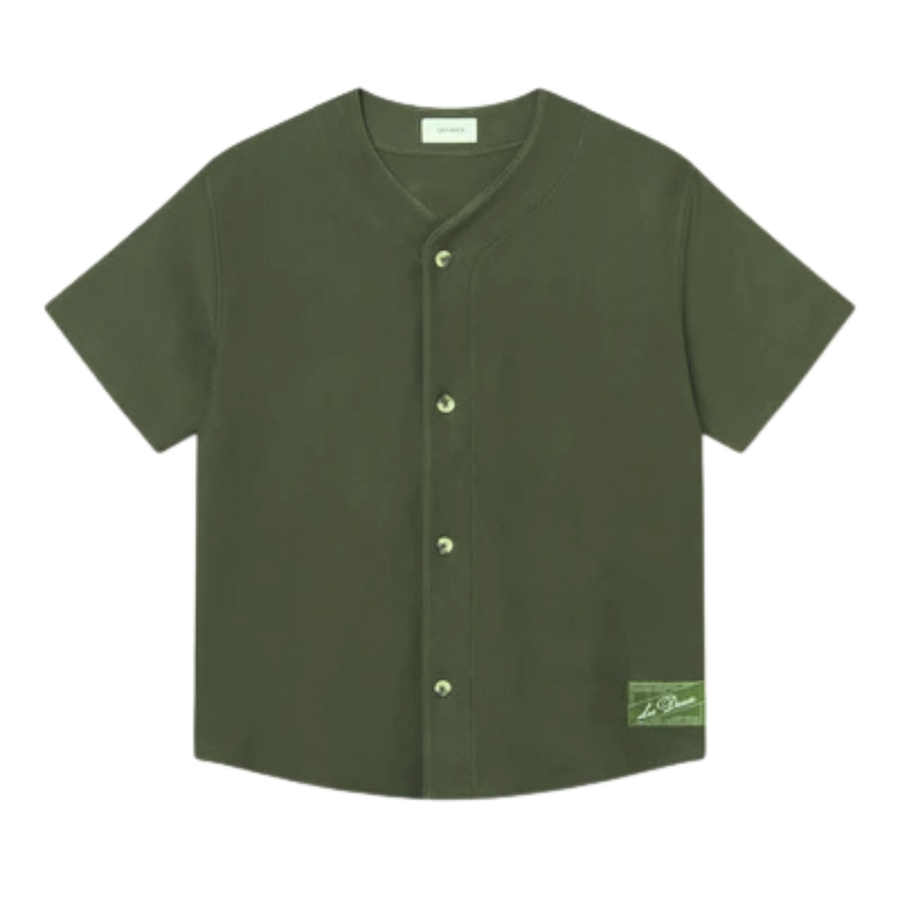 Barry Short Sleeve Baseball Jersey Shirt - Forest Green
