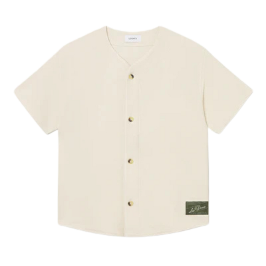 Barry Short Sleeve Baseball Jersey Shirt - Ivory