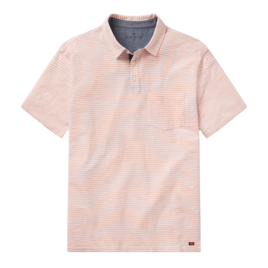 Vintage Slub Pocket Polo - Dusty Rose Stripe