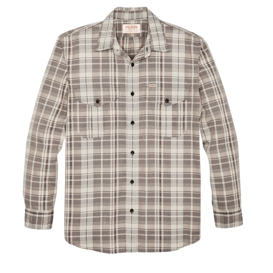 Washed Feather Cloth Shirt - Light Brown & Natural Plaid