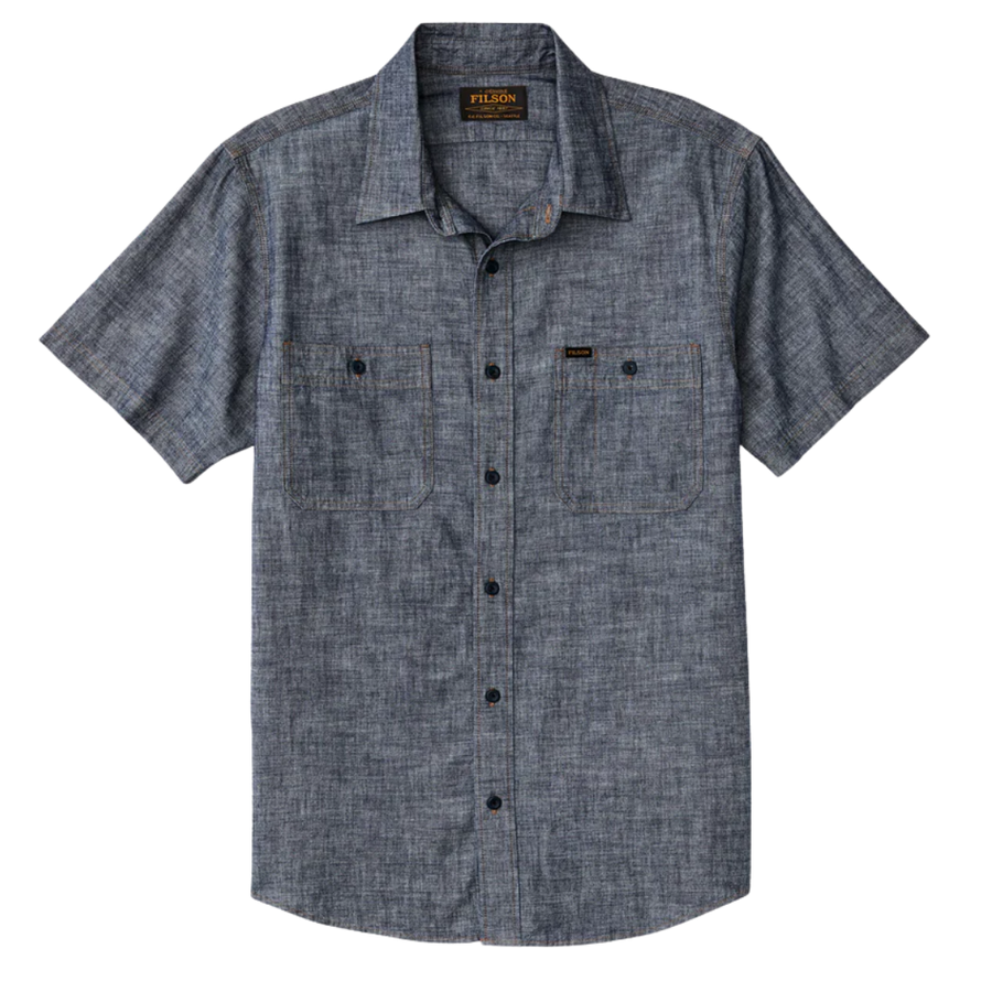 Short Sleeve Chambray Shirt - Rinsed Indigo