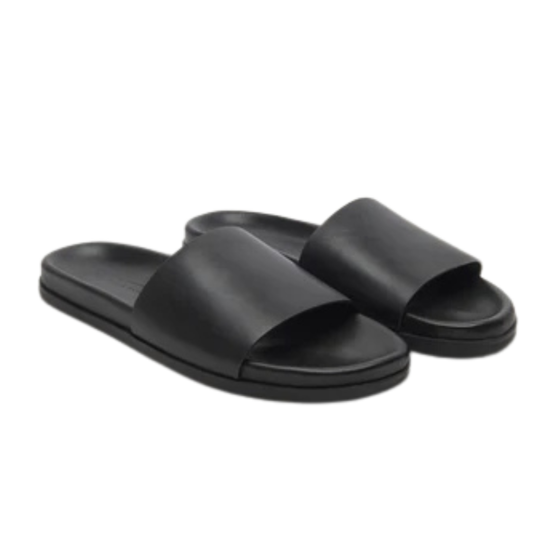 Wilbur Leather Slide - Black