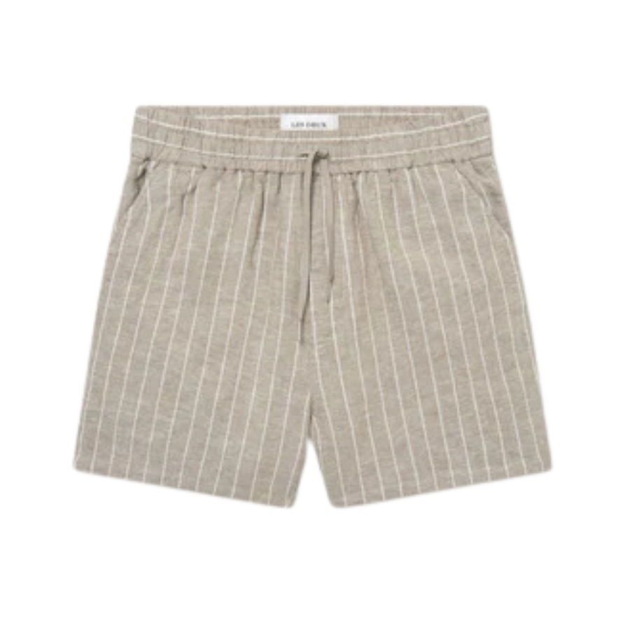 Otto Linen Shorts - Walnut & Ivory Stripe