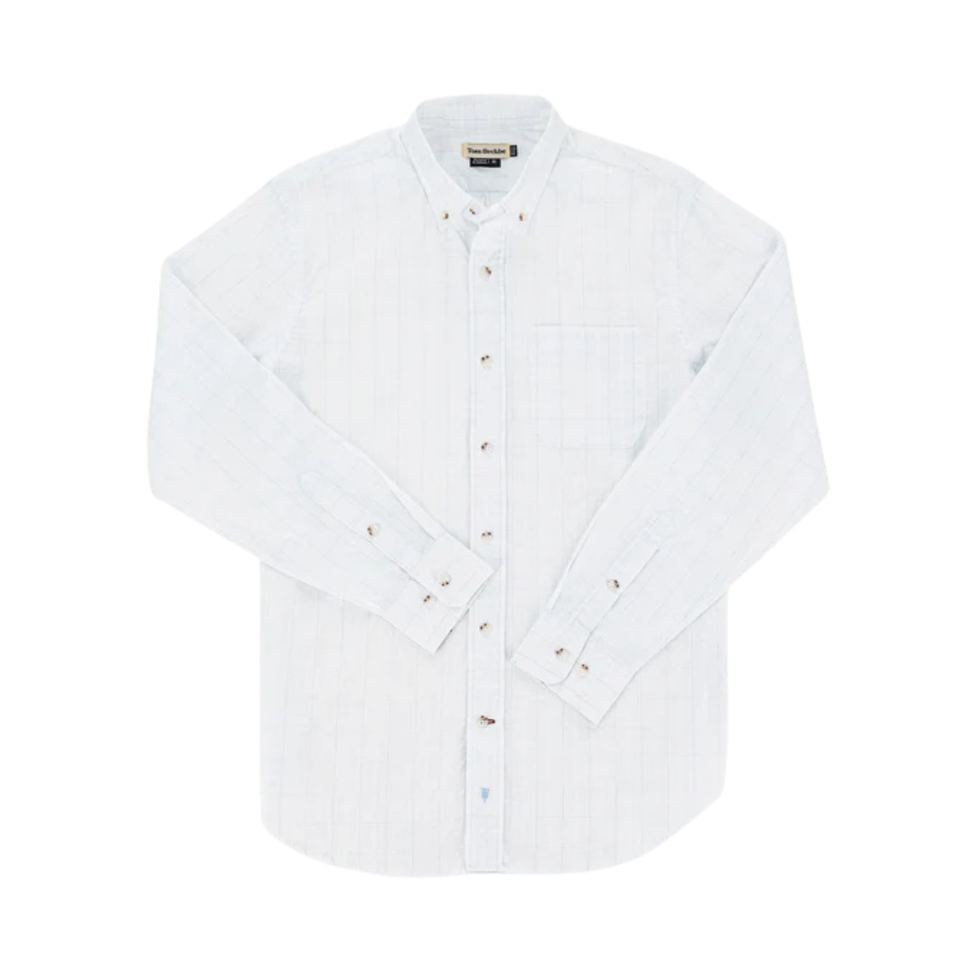 Monroe Poplin Shirt - Blue & Gray Windowpane