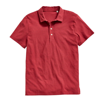 Pensacola Stripe Polo - Rosewood Mahogany