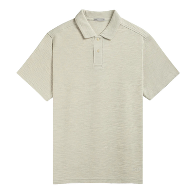 Bennett Slub Waffle Polo - Silver Birch