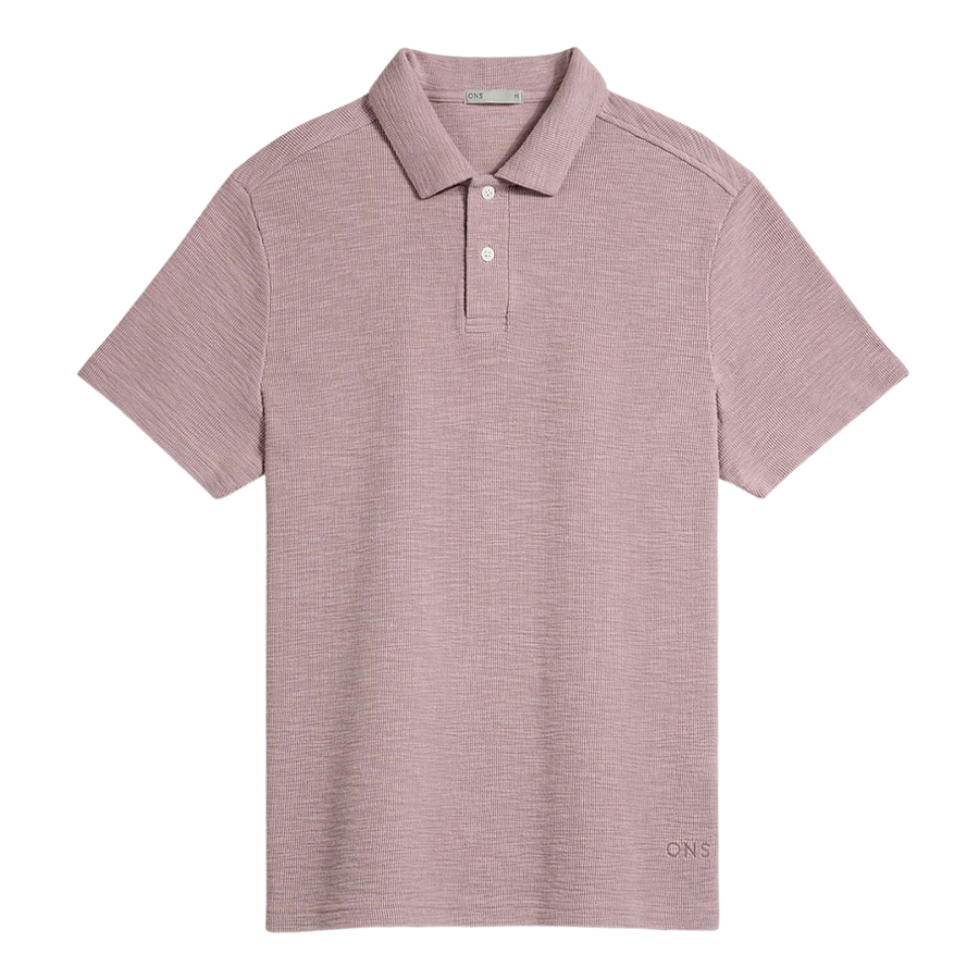Bennett Slub Waffle Polo - Dusty Purple