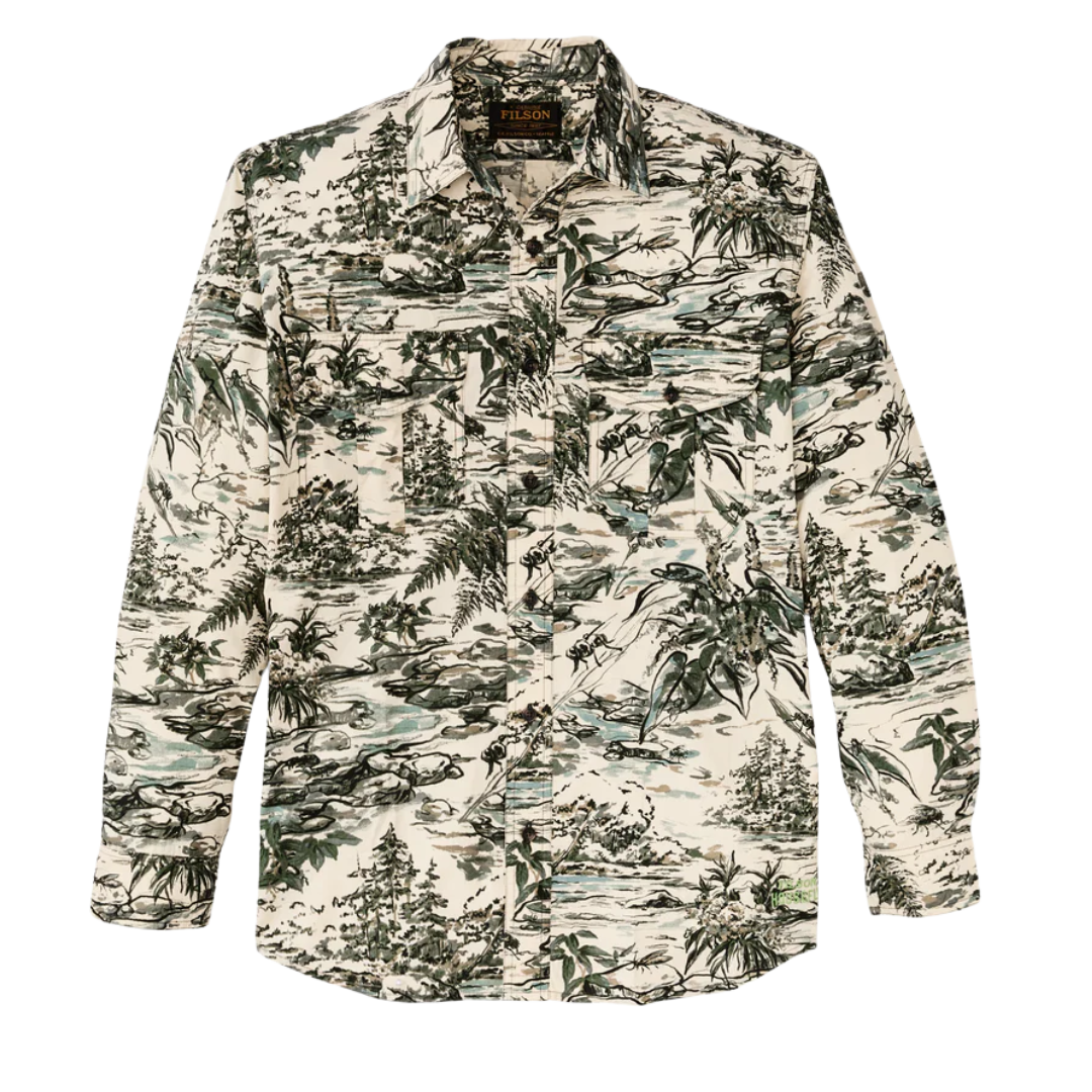 Filson x Housefly Washed Feather Cloth Shirt - Khaki Scenic