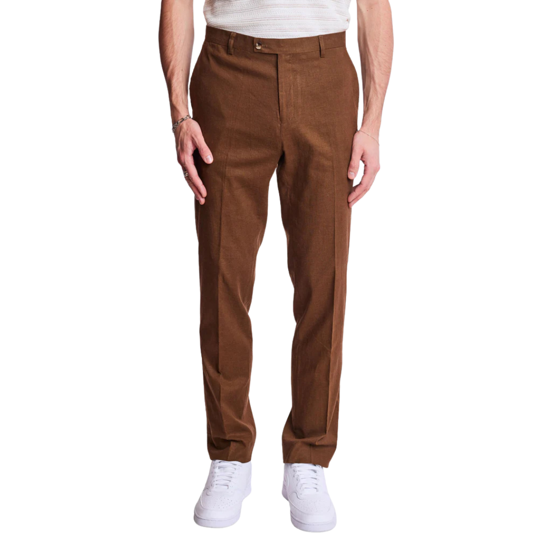 Downing Slim Pants - Brown Linen
