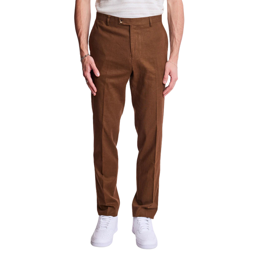 Downing Slim Pants - Brown Linen