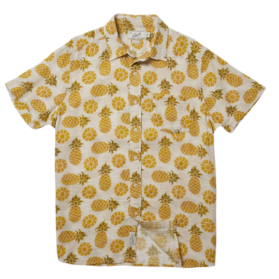 Madras Cottage Loom Printed Short Sleeve - Pineapple Slice