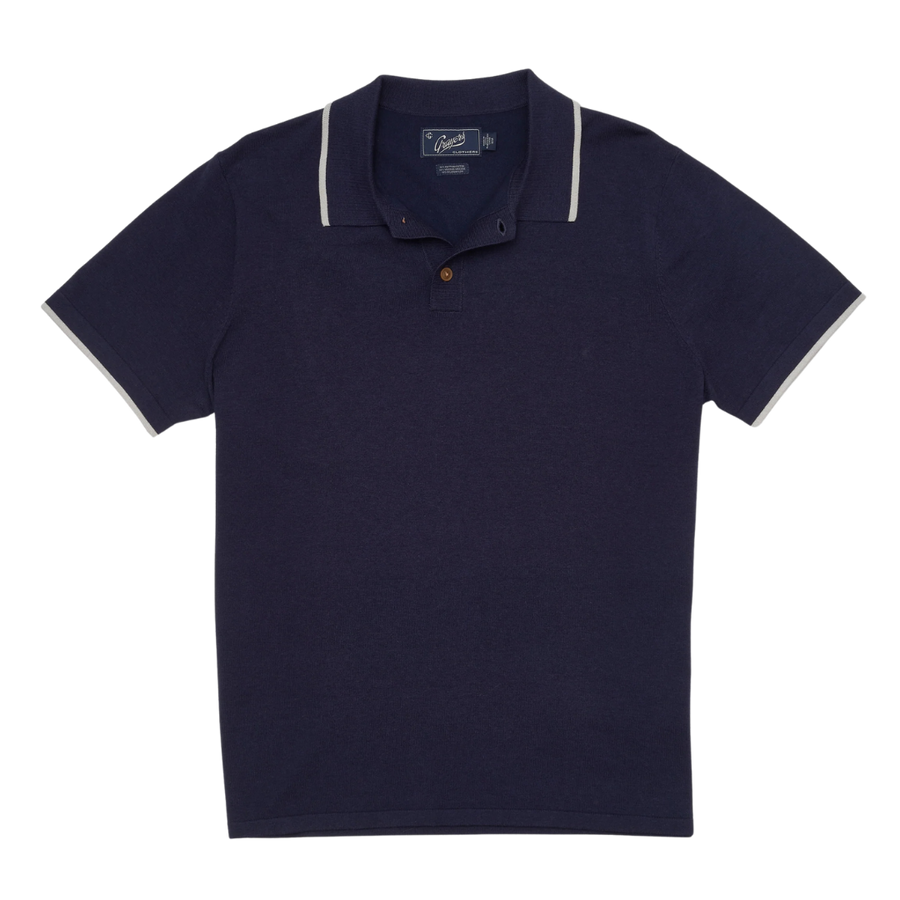 Cloud Sweater Polo - Navy